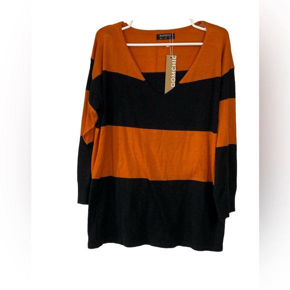 Bloomchic NWT Women’s‎ lightweight sweater, size 12. Black & pumpkin. - Picture 2 of 7